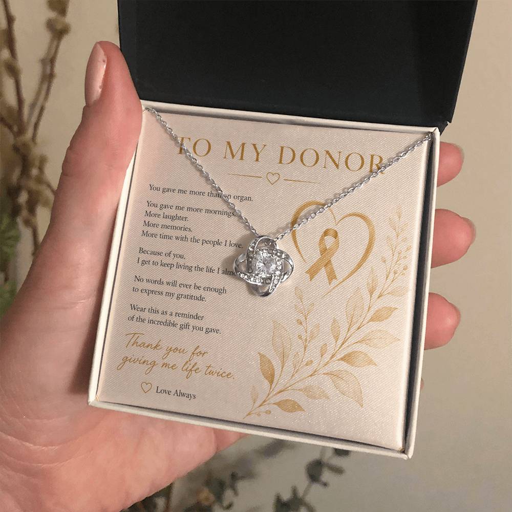 To My Donor necklace in gift box