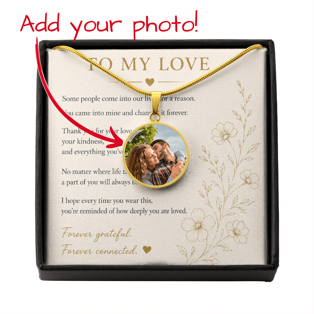 Custom Photo Circle Necklace | Personalised Pendant | Surgical Steel or 18k Gold