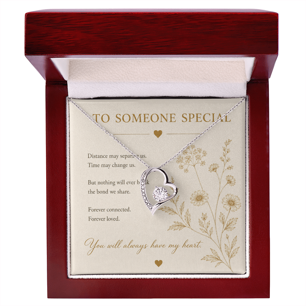 Forever Love Necklace | 6.5mm CZ Heart Pendant | 14k White or 18k Yellow Gold