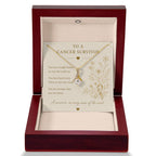 Cancer Survivor Necklace | Ribbon Pendant with CZ | 14k White or 18k Yellow Gold