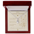 Cancer Survivor Necklace | Ribbon Pendant with CZ | 14k White or 18k Yellow Gold