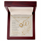 Organ Donor Gift Necklace | Love Knot CZ Pendant | 14k White or 18k Yellow Gold