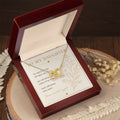 Collier cœurs entrelacés mère-fille | Pendentif oxyde de zirconium | Or blanc 14 carats ou or jaune 18 carats
