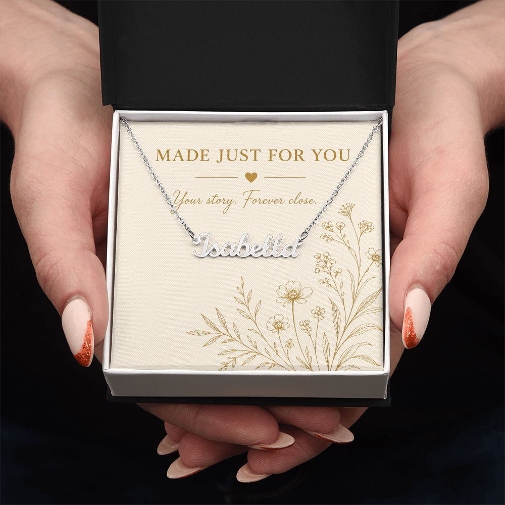 Collier Prénom Personnalisé | Écriture Cursive | Acier Inoxydable ou Or Jaune 18 carats