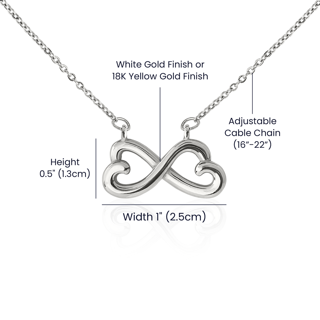 To My Mom Necklace | Infinity Heart Pendant | 14k White or 18k Yellow Gold Finish