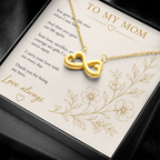 To My Mom Necklace | Infinity Heart Pendant | 14k White or 18k Yellow Gold Finish