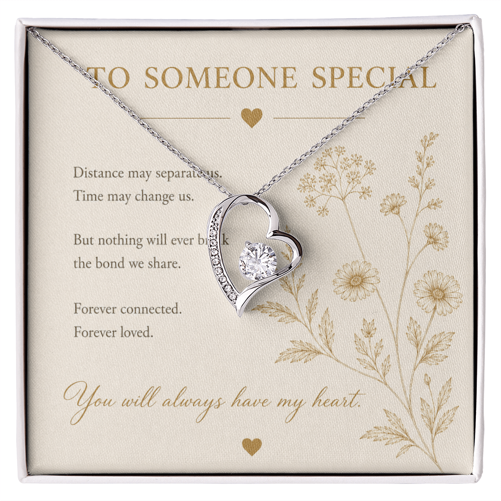 Forever Love Necklace | 6.5mm CZ Heart Pendant | 14k White or 18k Yellow Gold