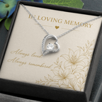 Collier En souvenir affectueux | Pendentif Cœur en Oxyde de Zirconium | Finition Or Blanc 14k ou Or Jaune 18k