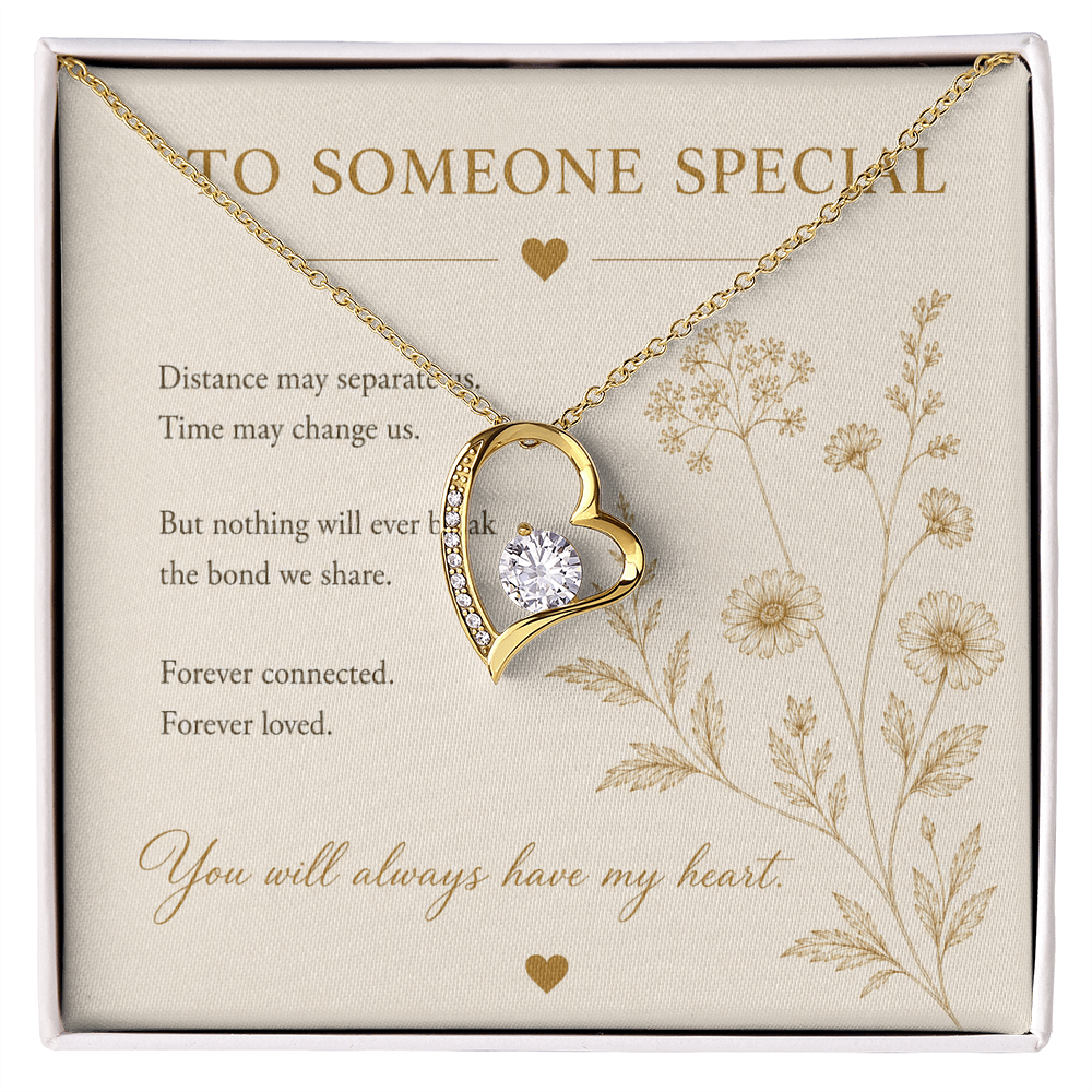 Forever Love Necklace | 6.5mm CZ Heart Pendant | 14k White or 18k Yellow Gold